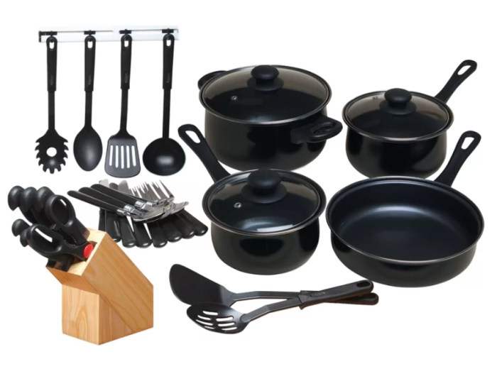 Gibson 32 Piece Carbon Steel Non Stick Cookware Set