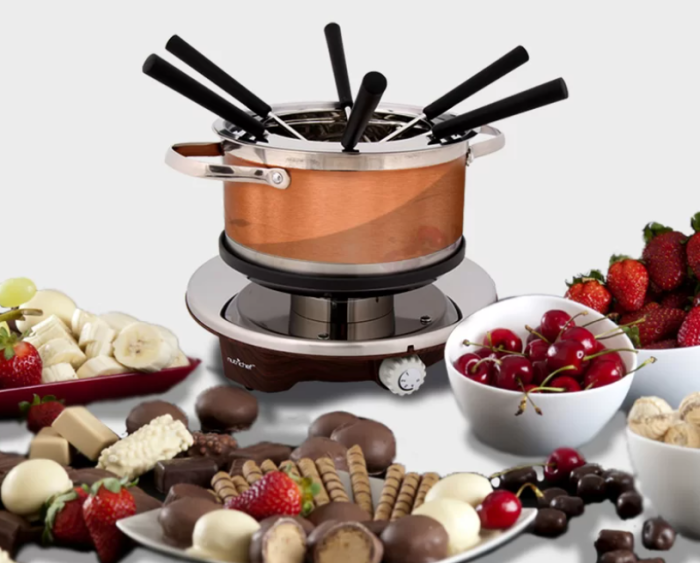 NutriChef 1 Quart Stainless Steel Fondue Set - Image 3