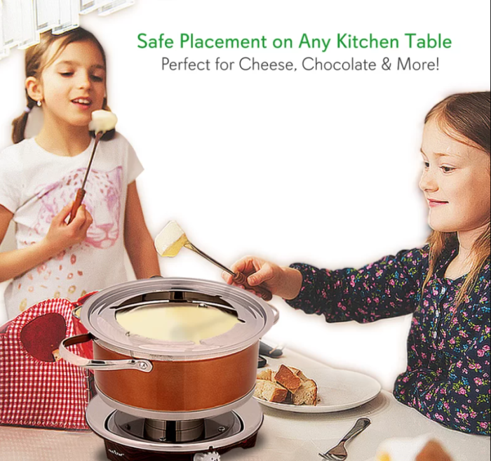 NutriChef 1 Quart Stainless Steel Fondue Set - Image 4