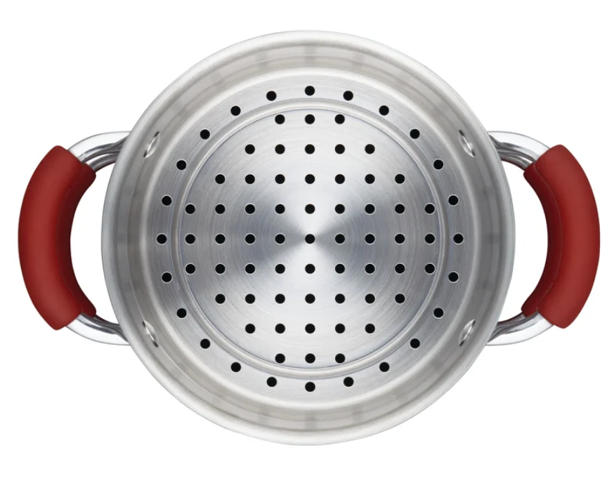 Rachael Ray Cucina Hard Porcelain Enamel Nonstick Multi-Pot / Steamer Set, 3-Quart - Image 3